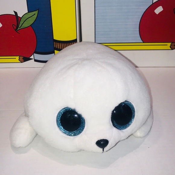 ty icy seal plush white large